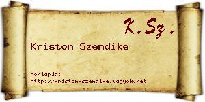 Kriston Szendike névjegykártya